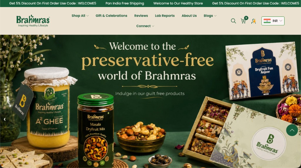 Brahmras Natural website preview