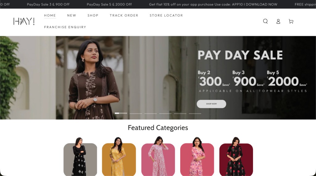 Hay Clothing website preview