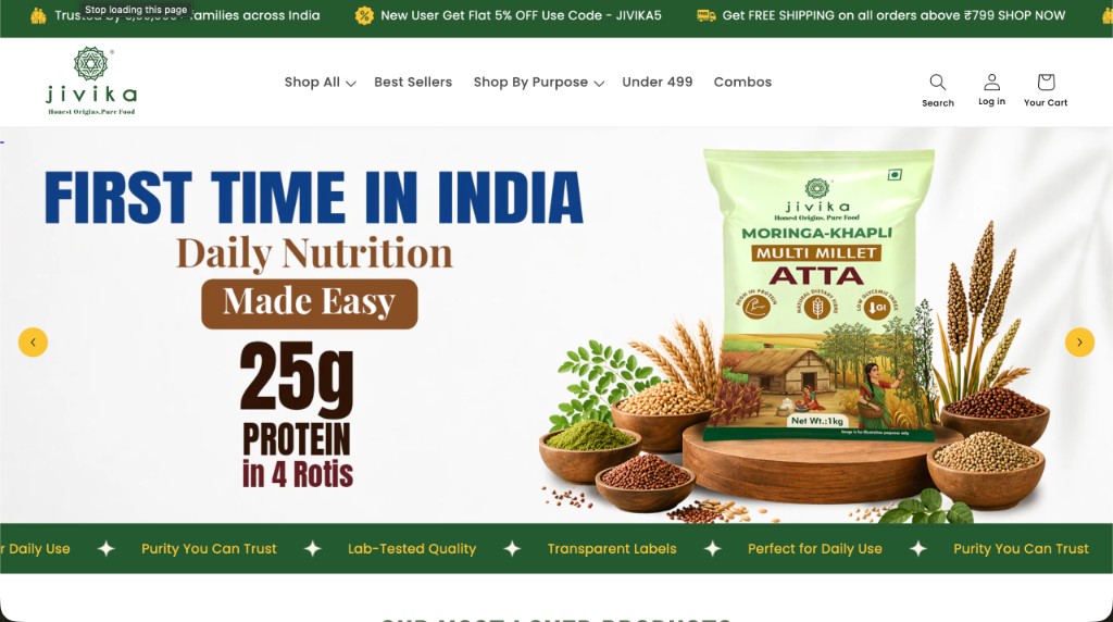 Jivika Pure website preview