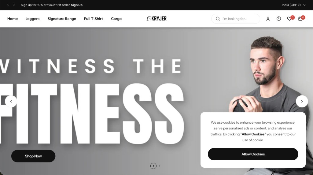 Kryjer website preview