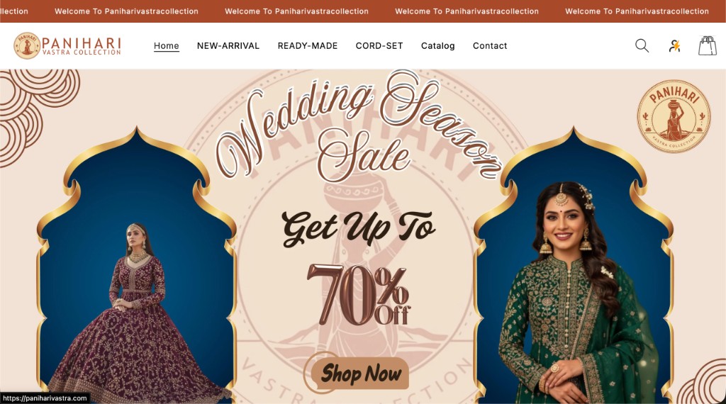 Panihari Vastra website preview
